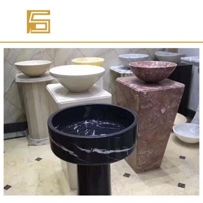 Factory Price Outdoor stone pedestal granite wash  basin Indoor marble onyx pedestal basin sink