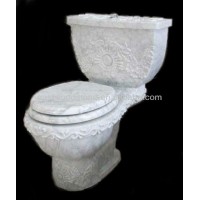 White marble bathroom carved toilet