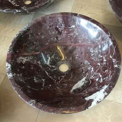 Rosso Levanto marble wash basin factory wholesale price